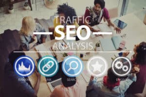 SEO Marketing Team Managing Search Rankings with relevant content
